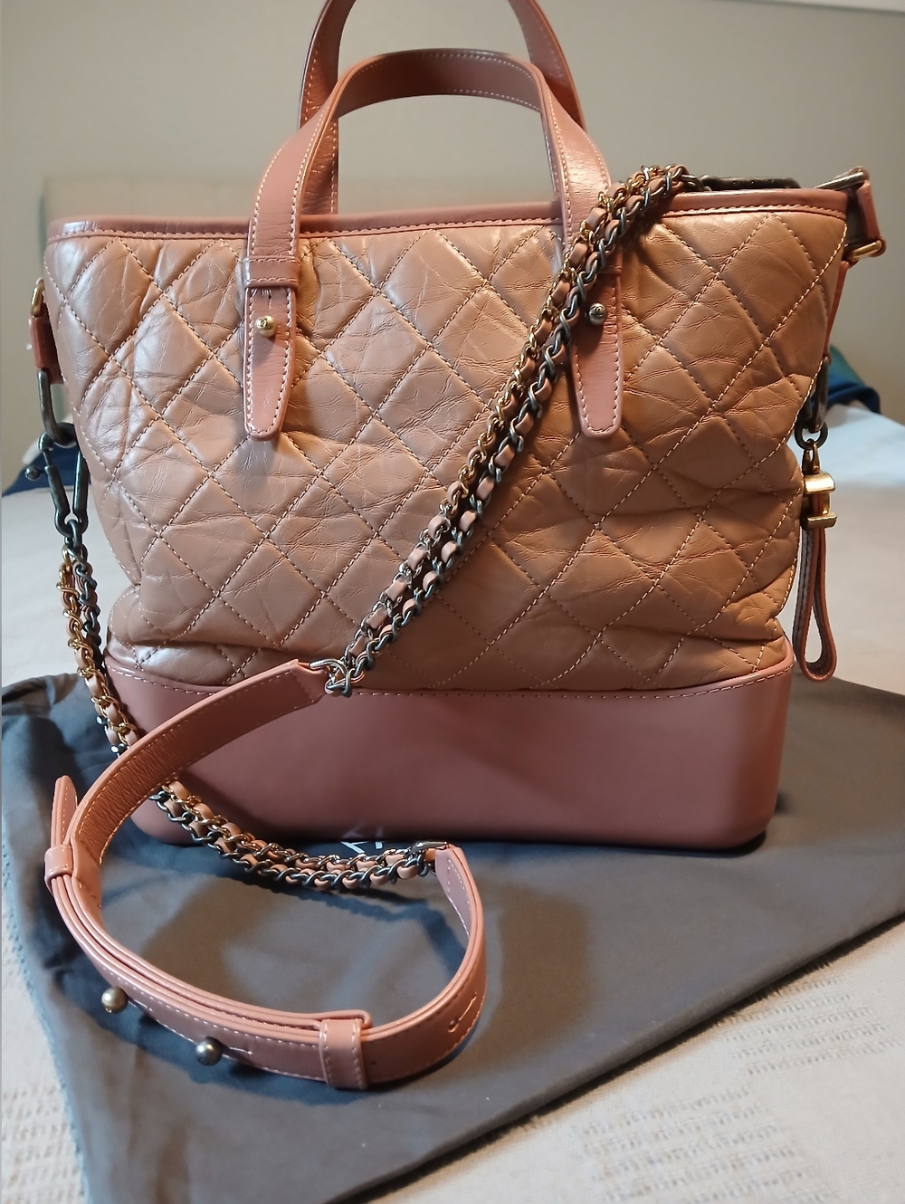 Chanel Gabrielle Calfskin Leather Shopping Crossbody Tote Bag (2017) ✨️RARE PINK